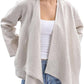 Women's 100% Linen Draped Open Asymmetric Cardigan