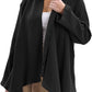 Women's Cotton Gauze Draped Open Asymmetric Cardigan