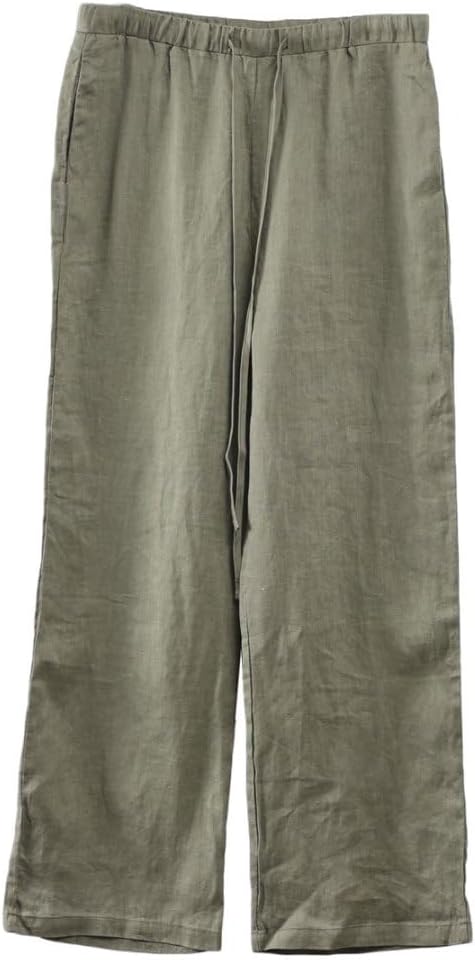 Men's 100% Linen Elastic Drawstring Pants