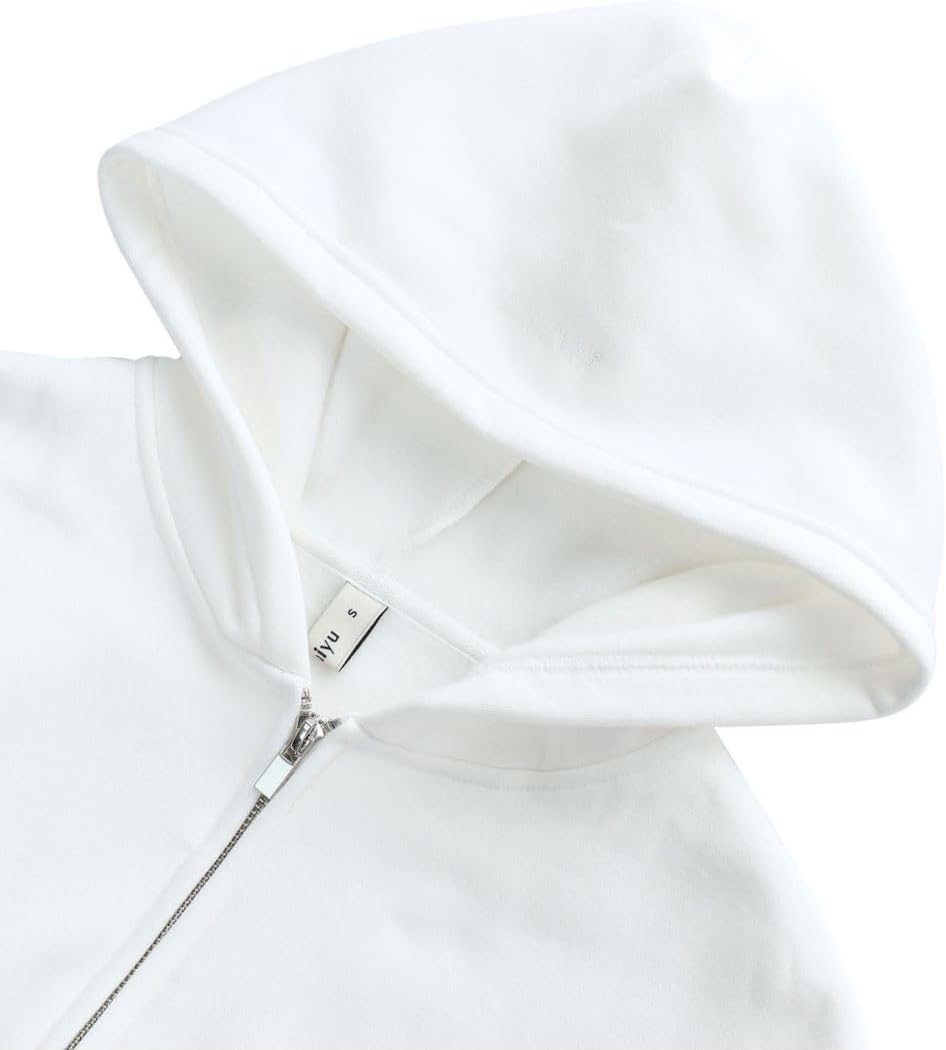 Women's Fleece Cropped Zip-up Hoodies