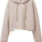 Women's Fleece Drawstring Cropped Hoodies with Hooded