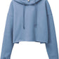 Women's Fleece Drawstring Cropped Hoodies with Hooded