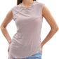 Women's Linen Knit T-Shirt Sleeveless Crewneck Tank Tops