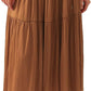 Women's Pleated A Line Flowy Midi Skirt