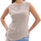 Women's Linen Knit T-Shirt Sleeveless Crewneck Tank Tops