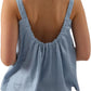 Women's 100% Linen Square Neck Sleeveless Tank Tops