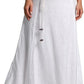 Women's 100% Linen A-line Maxi Skirt with Matching Belt