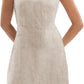 Women's 100% Linen Sleevelesss Crew Neck Mini Dresses