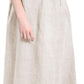 Women's 100% Linen Sleevelesss Maxi Dresses with Flower Belt