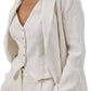 Women's 100% Linen Double-Breasted Notched Blazer