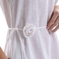 Women's 100% Linen Sleevelesss Maxi Dresses with Flower Belt