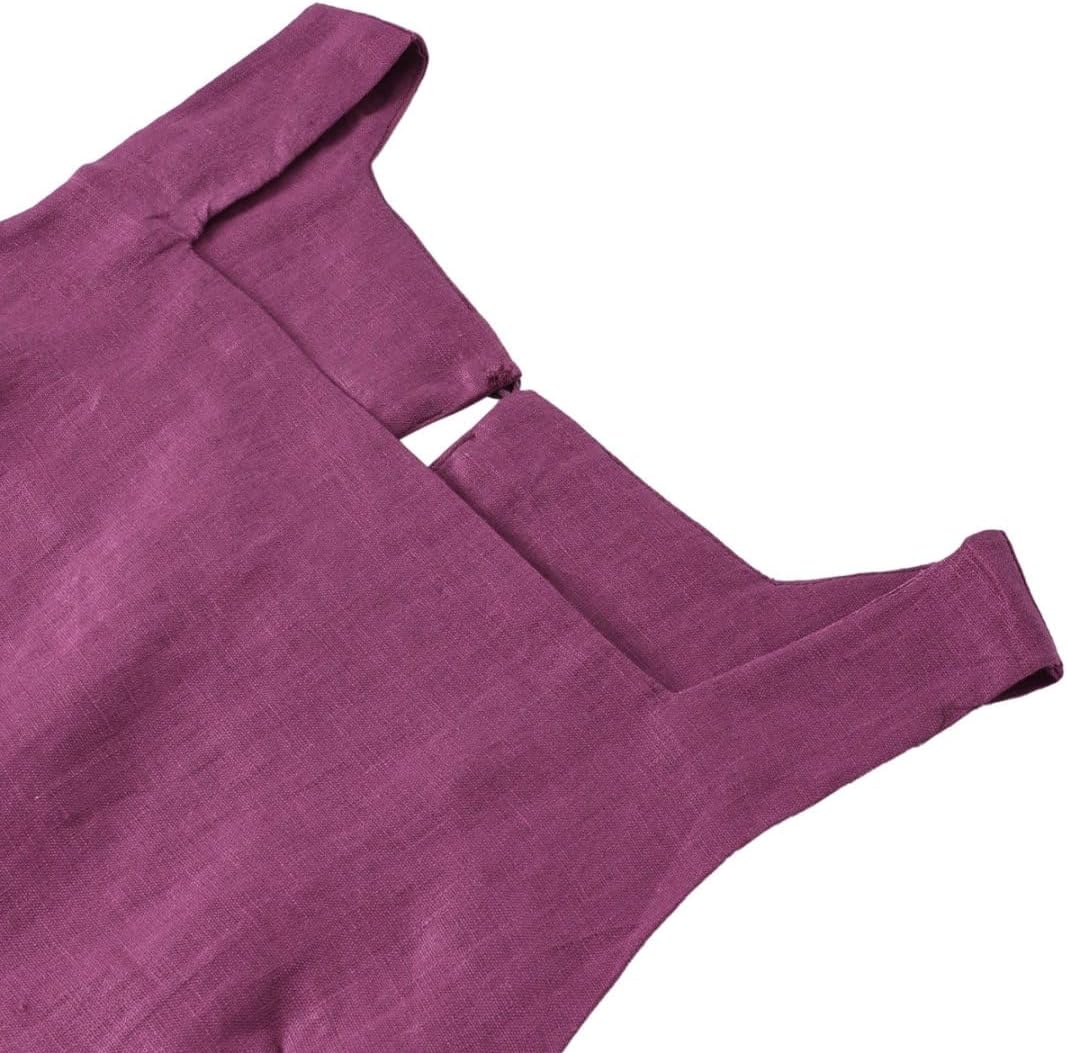 Women's 100% Linen Square Neck Sleeveless Back Keyhole Crop Tops