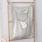 100% Linen Door Hanging Laundry Hamper Bag, 19x27 Inches (Linen)