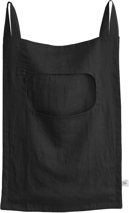 100% Linen Door Hanging Laundry Hamper Bag, 19x27 Inches (Linen)