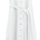 Pure Linen Button Down Midi Dresses