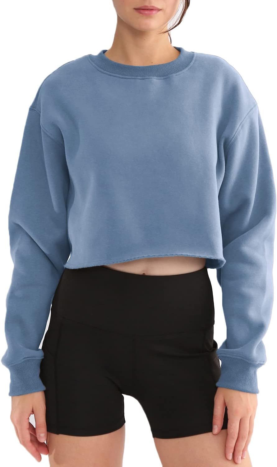 Women' s Fleece Pullover Cropped Sweatshirt