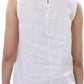 Womens 100% Linen Scoop Neck Sleeveless Tank Tops