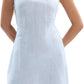 Women's 100% Linen Sleevelesss Crew Neck Mini Dresses