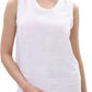 Womens 100% Linen Scoop Neck Sleeveless Tank Tops