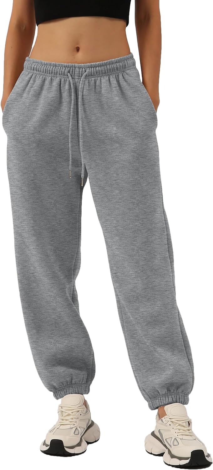 UoCefik Womens Joggers Sweatpants With Pockets Clearance Drawstring High  Waisted Loose Fit Baggy Pants Clothing Solid Fleece Sweatpants Casual  Elastic Waist Cinch Bottom Joggers Pants Light Gray XL 