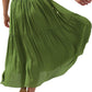Women's Pleated A Line Flowy Midi Skirt