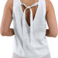Women's 100% Linen Tie Back Sleeveless Tank Tops