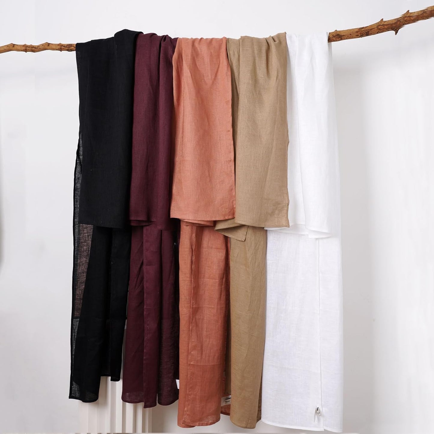 100% Linen Large Scarf Wraps Long Scarves Shawl 70'' x 24'' (L x W)