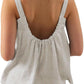 Women's 100% Linen Square Neck Sleeveless Tank Tops