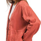 Women's 100% Linen Long Sleeve Open-Front Cardigan