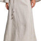 Women's 100% Linen A-line Maxi Skirt with Matching Belt