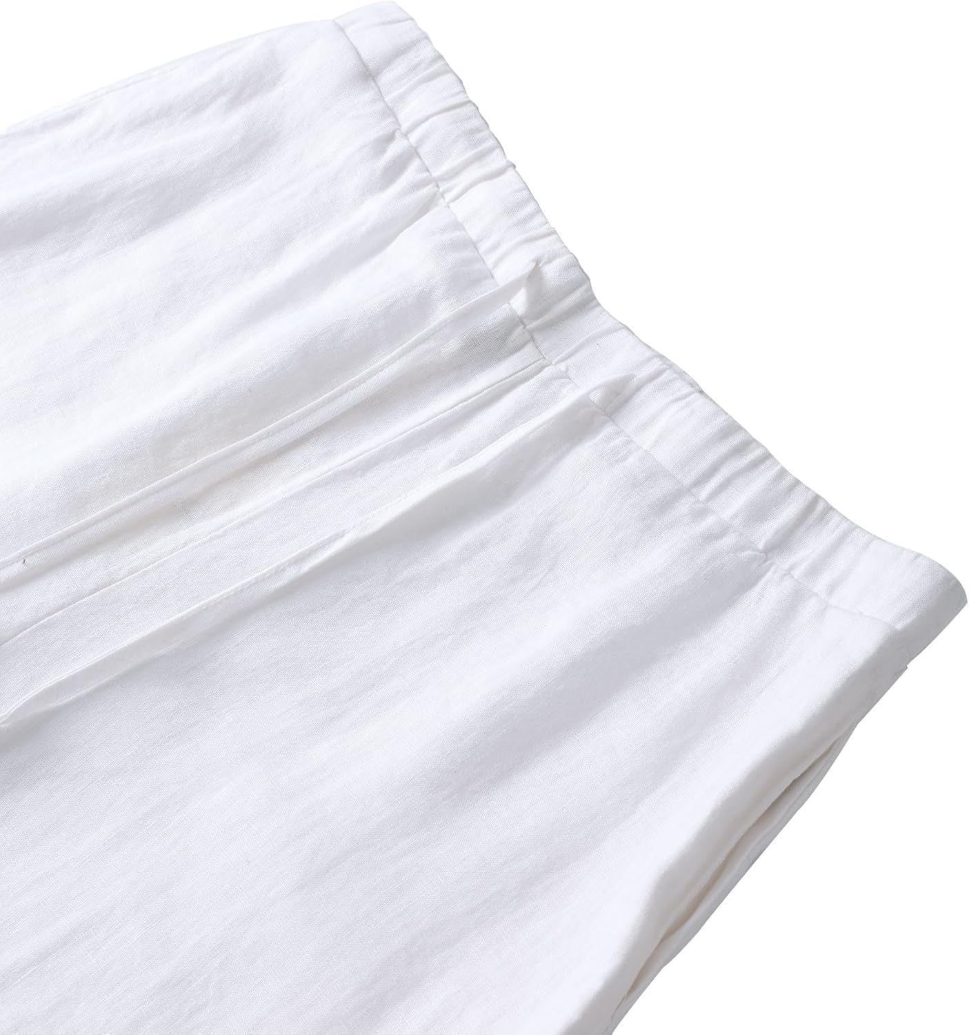 Men's 100% Linen Elastic Drawstring Pants