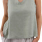 Women's 100% Linen Tie Back Sleeveless Tank Tops