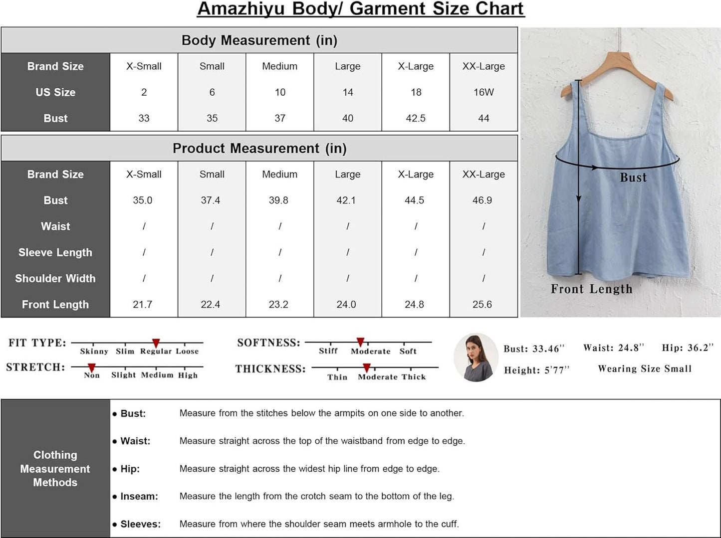 Women's 100% Linen Square Neck Sleeveless Tank Tops