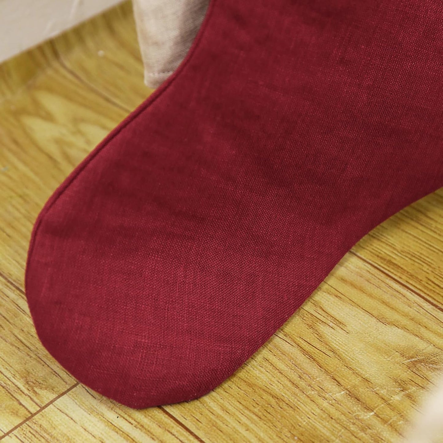 100% Linen Christmas Stockings for Stairs Fireplace Xmas Home Decor Set of 2