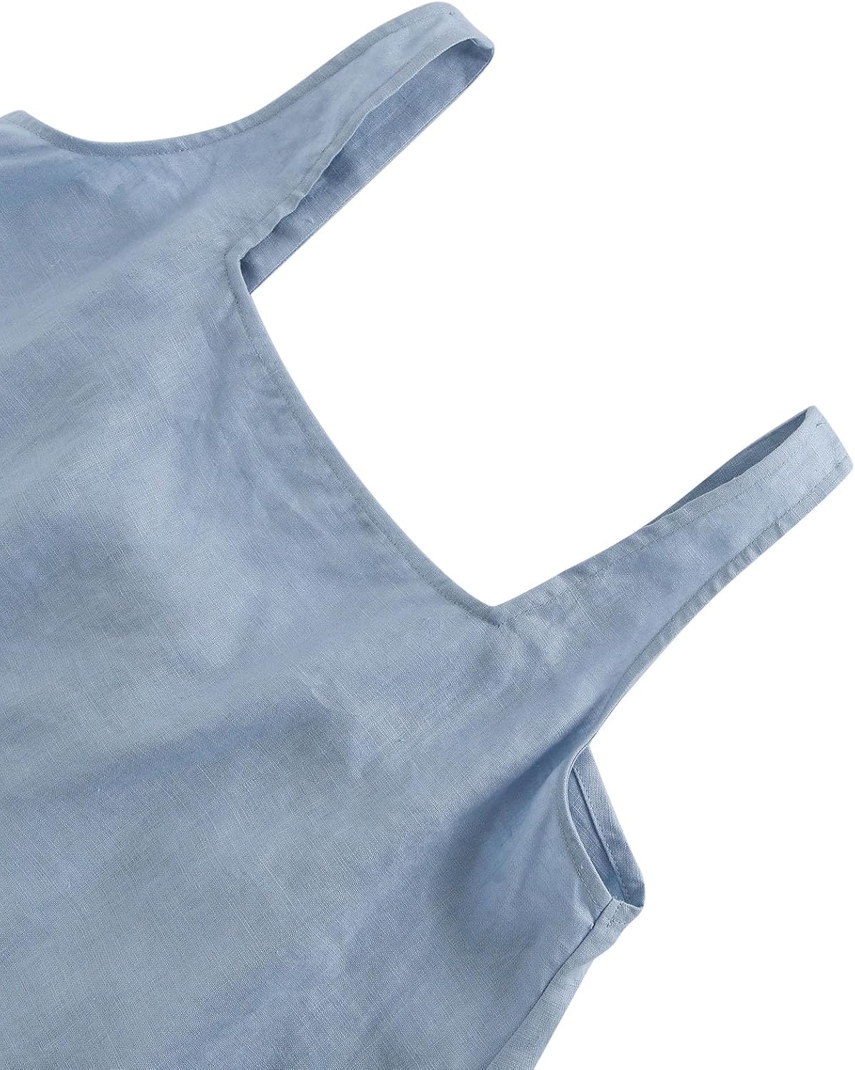 Women's 100% Linen Square Neck Sleeveless Tank Tops