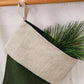 100% Linen Christmas Stockings for Stairs Fireplace Xmas Home Decor Set of 2