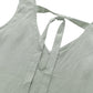Women's 100% Linen Tie Back Sleeveless Tank Tops