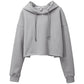 Amazhiyu Women's Fleece Cropped Hoodies Sweatshirt with Hooded