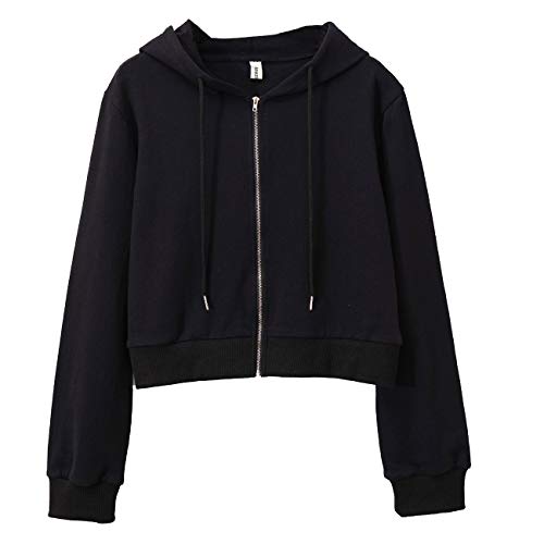 Amazhiyu Women's Cropped Zip up Hoodie with Hooded