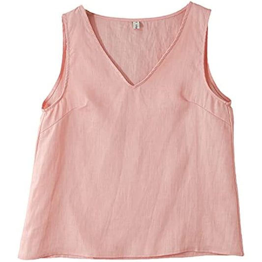 Dreparja Women's Cotton Linen Shirts Long Sleeve Button Down Tops Plain  Casual Blouses Fall V Neck Tunics