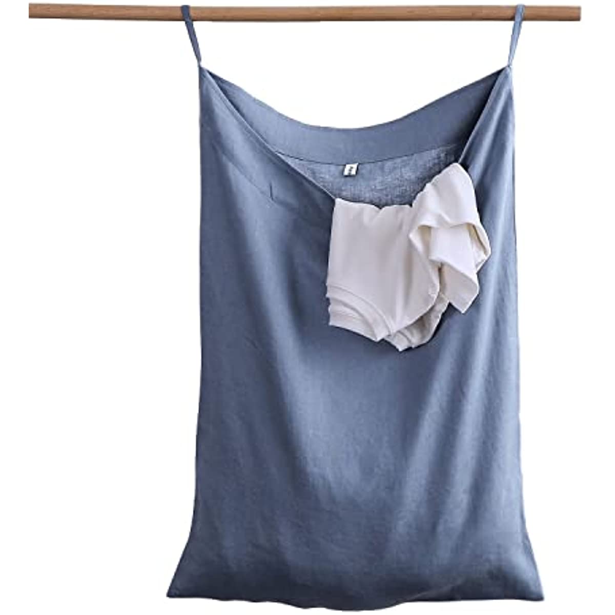 Amazhiyu Pure Linen Over The Door Laundry Hanging Hamper Bag