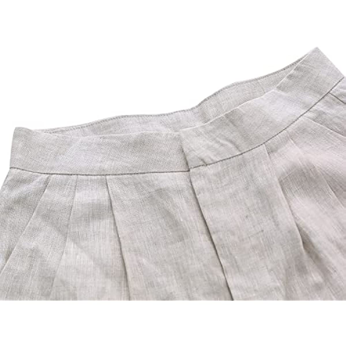 Amazhiyu Womens Pure Linen Pleated Front Ankle Pants