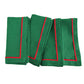 Amazhiyu 100% Linen Striped Border Dinner Napkins, Placemats, Table Runner