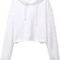 Amazhiyu Women's Fleece Cropped Hoodies Sweatshirt with Hooded