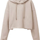 Amazhiyu Women's Fleece Cropped Hoodies Sweatshirt with Hooded