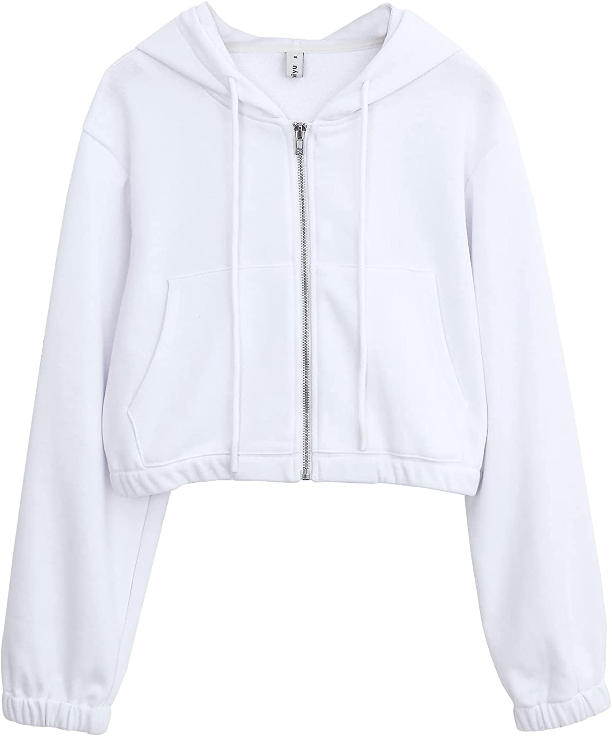 Amazhiyu Women s Cropped Zip up Hoodie with Pockets