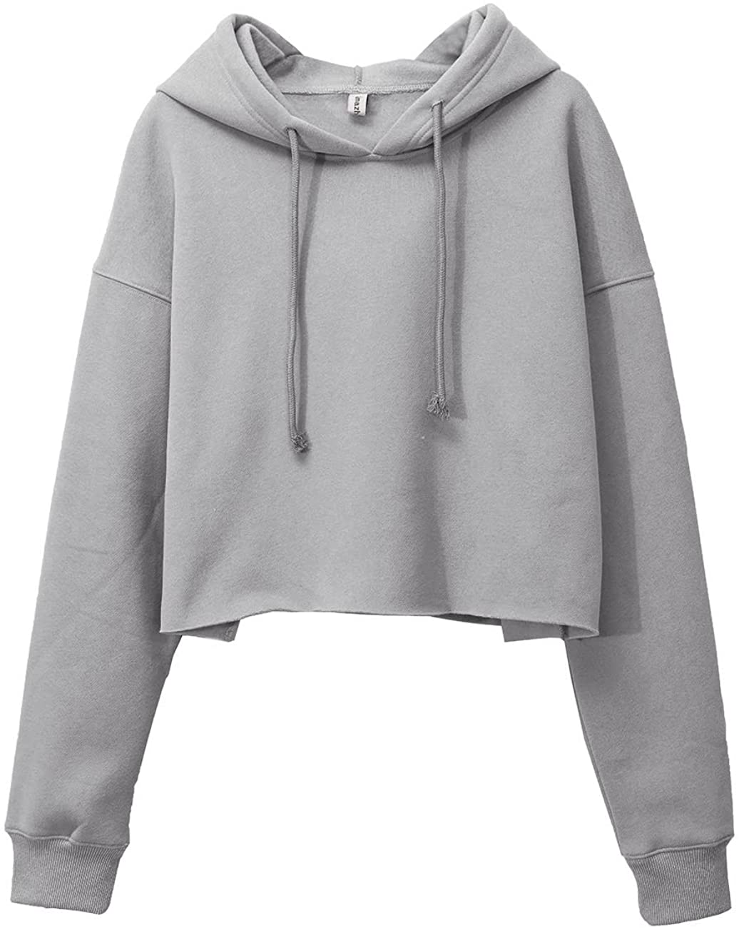 Gray crop outlet top hoodie