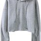 Amazhiyu Women's Fleece Cropped Hoodies Sweatshirt with Hooded